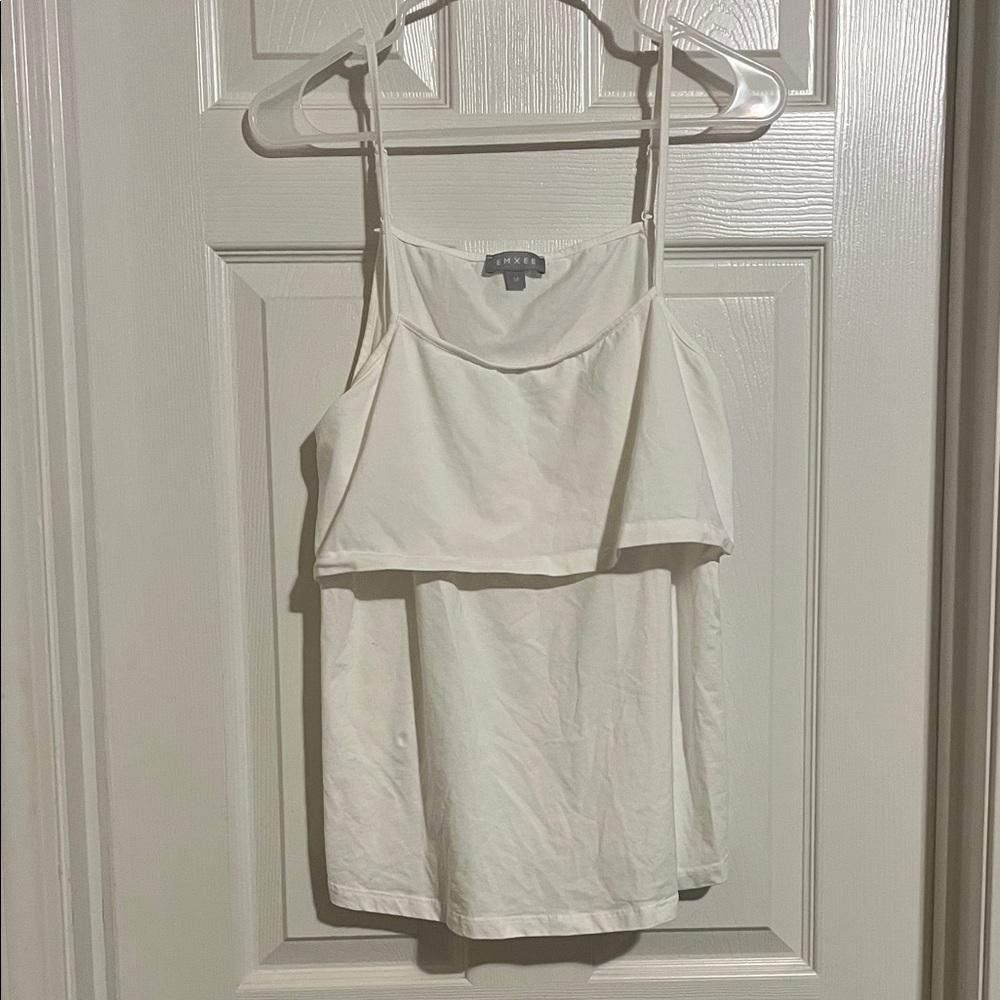White Layered Spaghetti-Strap Cami - Picture 2 of 5